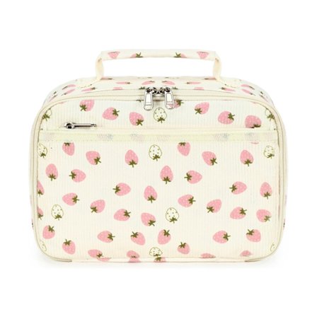 Kordfløyel lunsjpose jordbær isolert lunsjpose aluminiumsfolie tykk isolasjon bærbar kjøleelement stor kapasitet