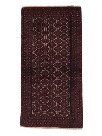 Persian Baluch Rug 95X190 Black (Wool, Persia/Iran)