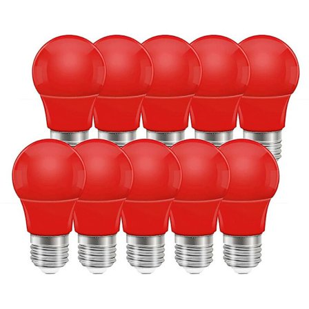 E27 LED 3W Farvet Pære - Rød