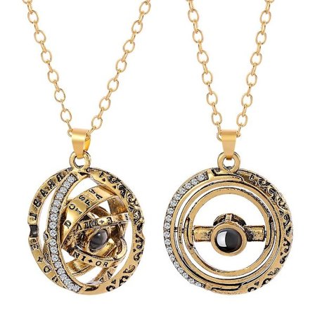 Jeg elsker dig 100 sprog halskæde sæt roterende astronomisk kugle vedhæng projektion par halskæde en romantisk gave til hende-guld