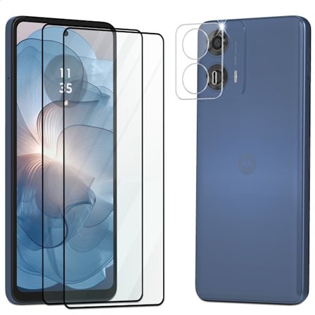2-Pack Motorola Moto G24 Power Skærmbeskyttelse & 1-Pack linsebeskyttelse - Hærdet Glas 9H - Super kvalitet 3D