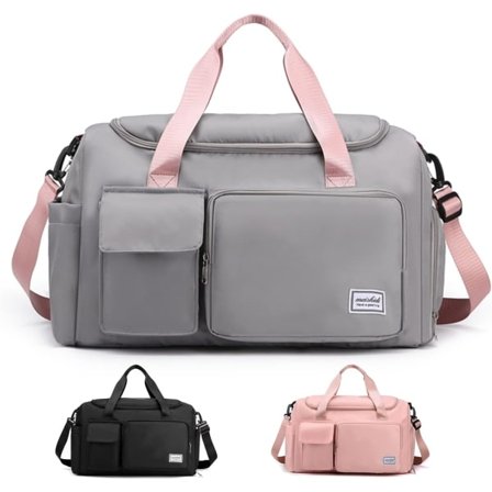 IC Stor Kapasitet Sportreise Duffel Bag Gym Bag for Kvinner, Weekend Bag Carry-on Bag for Fly, med Våtväske, for Svømming, Gym, Sport, Reise