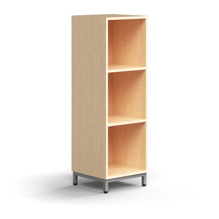 Bücherregal QBUS,1252x400x400 mm, Silber, Birke