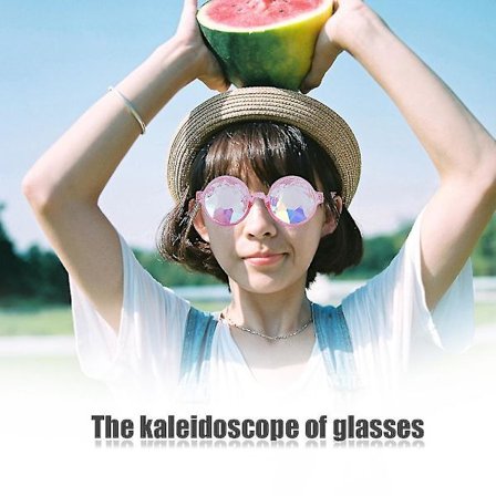 Mode Vintage Runda Kalejdoskop Solglasögon Designer