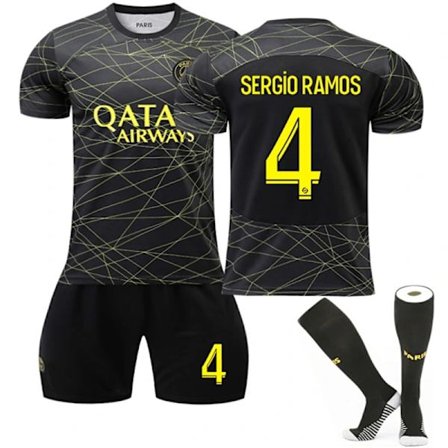 Fotballsett Fotballdrakt Trenings-T-skjorte for barn nr. 4 Sergio Ramos