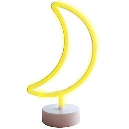 Måneformet LED Neon nattlys med base Marquee skiltlampe Dekorativt neonlys for hjemmedekor