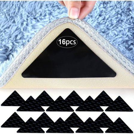 16 triangulära halkfria mattor (15*11*0,2 cm), krängningshämmande hörn, per styck