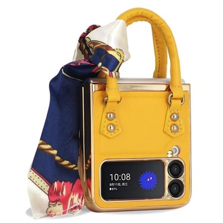 GKK Galaxy Z Flip 4 Skal Handväska - Gul