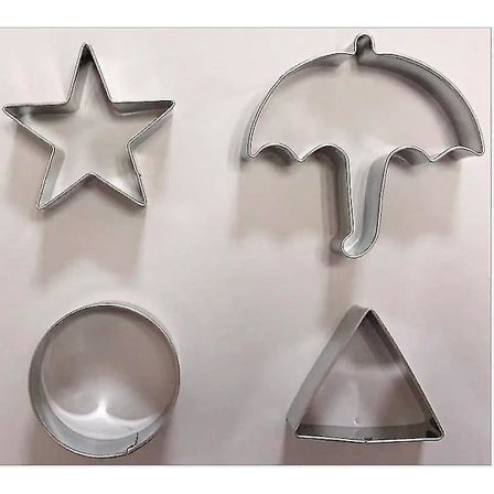4 kpl Mustekalapeli evästeleikkurit sokerimuotti keksileikkuri
