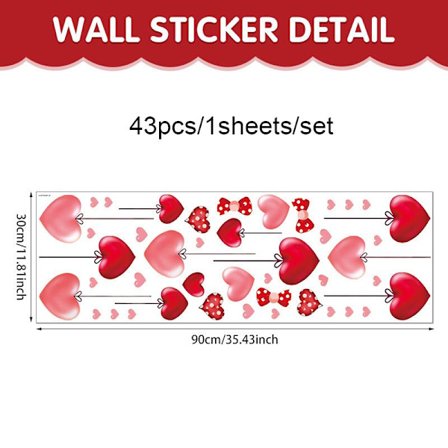 Valentinsdag Atmosfære Dekorative Klistermærker Til Glas Displ