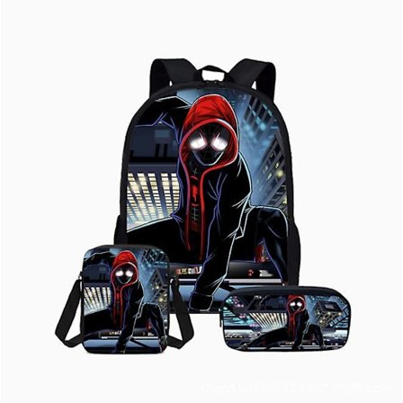 Spiderman Primary And Secondary School Theme School Bag 3-piece Set Computer Bag Messenger Bag Pencil Case