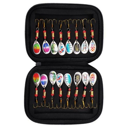 16 stk 3g metall spinnerbait Fiske agn med oppbevaringspose - A