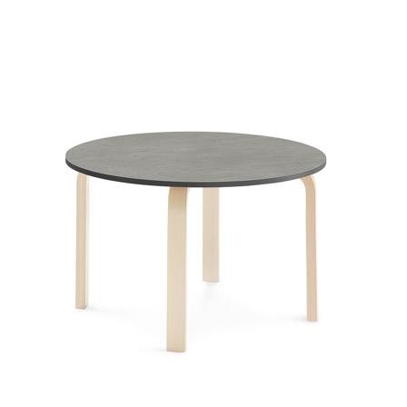 Tisch ELTON, Ø 900x530 mm, Linoleum dunkelgrau, Birke