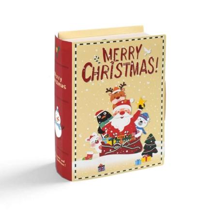 5 stk. Merry Christmas Candy Boxes Book Shape Pakkeæske 5pcs
