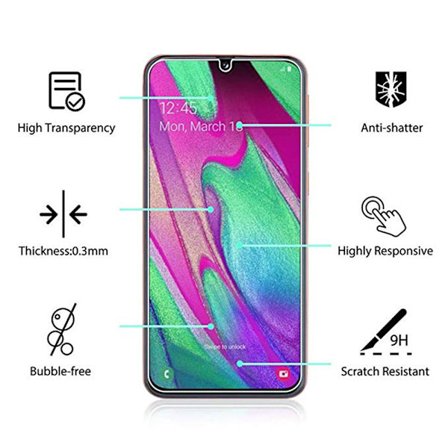 3-PACK Galaxy A40 Standard Skärmskydd HD 0,3mm