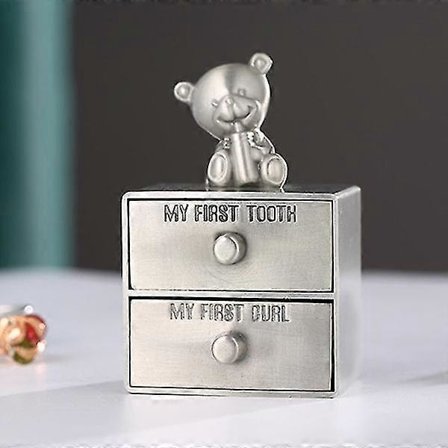 Min Första Tand och Min Första Lock Förvaringsbox Organizer för Barn Nyfödd Bebis Babyshower Present Dopgåva