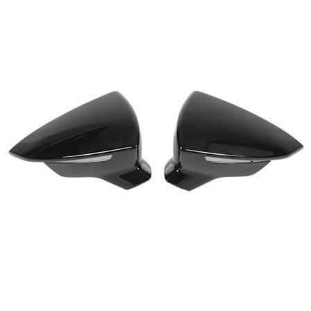 Par Beskyttende Dæksler til Sidespejle Venstre Højre Udskiftning til SEAT Leon Mk3 5F ST FR Cupra 2013‐2019, Blank Sort