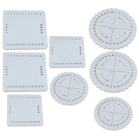 8 stk Runde og Firkantede Strikketau-skiver Tauveving Perleplate DIY Verktøy Hvit 15X15CM White 15X15CM