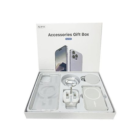 6-in-1 lahjakokonaisuus iPhone:lle - Langaton laturi + Magneettinen kaapeli + Datakaapeli + Matkalaturi + Puhelimen kuori + Näytönsuoja (ip