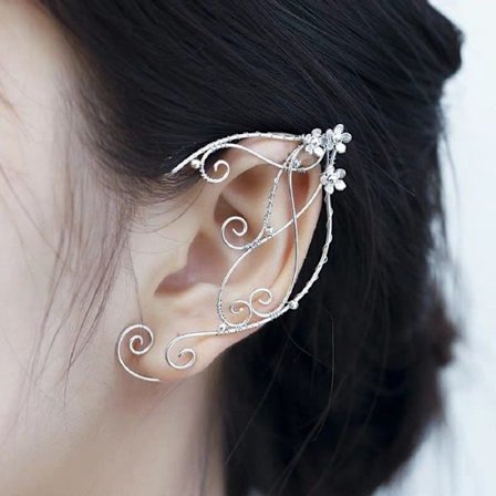 1 par Filigran Fairy Wrap Örhänge Elf Ear Cuffs VÄNSTER - high quality