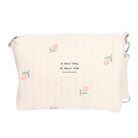 Multifunktionell Portabel Barnvagn Skötväska Söt Tulipa Broderi Blöjförvaringsväska