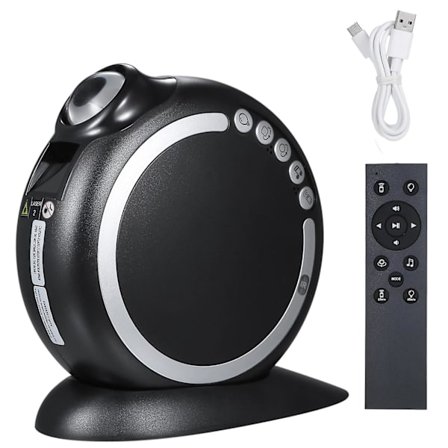 LED-laseratmosfärslampa, projektorlampa, nattlampa, musiklampa, dekorativ färglampa, stjärnhimmelslampa, LED-lampa, RGB-leklampa, svart