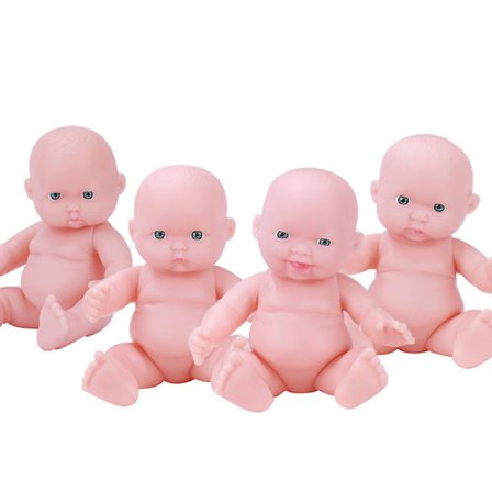 4 stk Mini Silikon Gjenfødte Babydukker Realistiske Ufullstendige Nyfødte Babydukke Bevegelige Hele Lem Baby Sovende Dukker 4,3 tommer