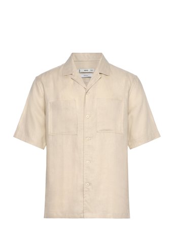 Mango | 100% Linen Bowling-Collar Shirt | XS