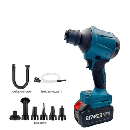 Makita litiumbatteri fläkt borstlös motor uppladdningsbar luftdamm pistol blås- och sugfunktion dubbel användning liten hushållshandhållen (1 batteri,