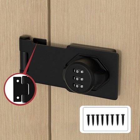 Skapdørlås Kjøleskap Kodelås SORT 2 HUL