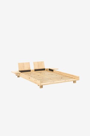 Karup Design - Social Sänky W. 2 Pcs Back Rests And 2 Pcs Side Tables - Keltainen - Sängyt - 160X200 - - Homeroom
