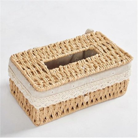 Servettbox i nordisk stil, handgjord servettlåda i bambuväv, servettbox för hem, hotell, kontor, bil, badrum