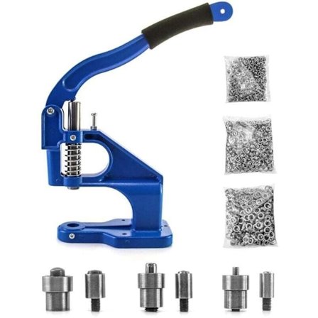 Øjet Punch Press Kit med 3 matricer og 1500 øjer, kompatibel med læder og stof