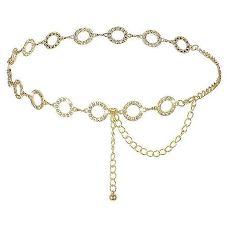 Midjekedja med små runda ringar, vintagestil, justerbar längd, elegant design