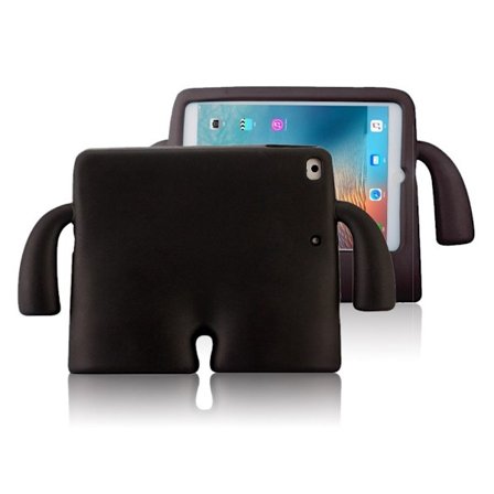 iPad (2017) Opfindsomt tegnefilmsfigurs cover til børn - Sort