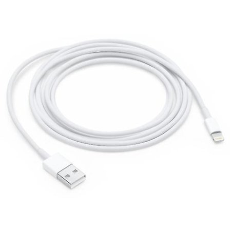 Lightning-kabel kompatibel med iPhone & iPad, 2 meter, Hvit - CE-sertifikat