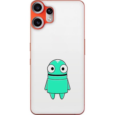 Yhteensopiva Puhelinkuori Nothing Nothing CMF Phone 2 Pro Turkoosi piirroshahmo isoilla silmillä ja iloisella persoonallisuudella yksinkertaisessa ku