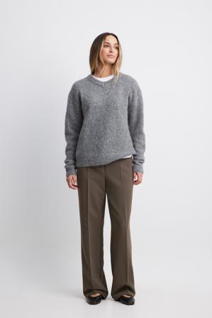 NA-KD Tailored Mid Waist Suit Pants - Kontorbukser - Brun - EU 36