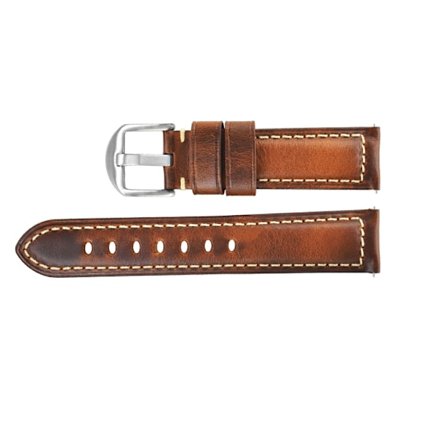 Italiensk læderurrem - A5 Brun stålspænde 21mm