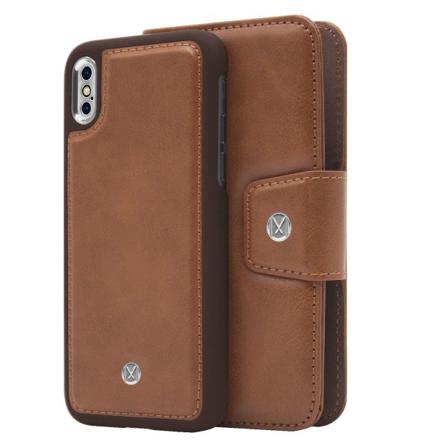 Iphone X/xs Marvêlle Magnetiskt Skal & Plånbok Ljusbrun
