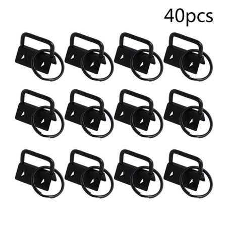 40 stk./sæt nøglering hardware sæt perfekt til at skabe nøgleringe håndværk til nøglering fob armbånd med split R Gun sort