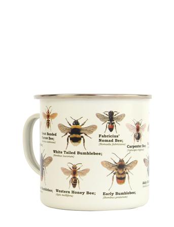Mug Enamel Bee Home Tableware Cups & Mugs Coffee Cups Monivärinen/Kuvioitu Gift Republic