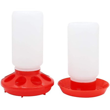 Foderdispenser til fjerkræ, kyllinger, vagtler, ænder, fugle, plastik, automatisk, 2 stk.