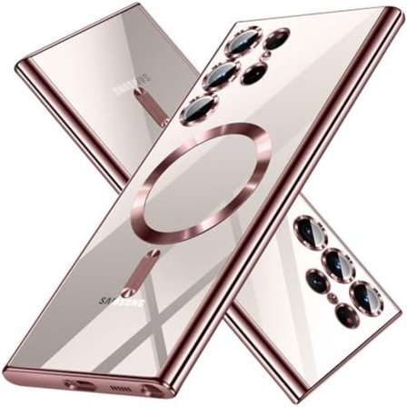Chrome Mag-fodral för Samsung Galaxy S25 Ultra rosa