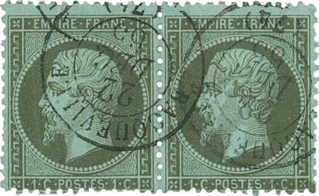 Frankrig 1862 - YT 19 - Parstykke - Stemplet