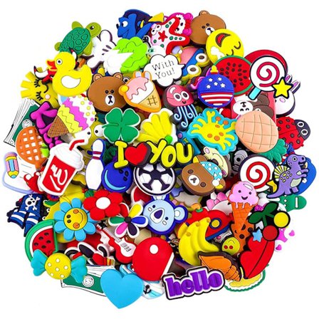 Hooves Charm Assorteret Tilfældige Designs 100stk PVC Tilbehør til