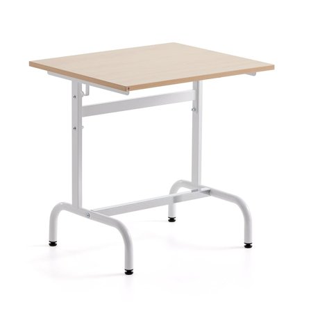 Elevbord 180, højtrykslaminat, hvid/birk