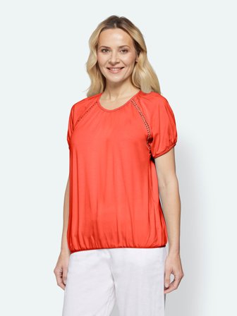 SIGNATURE - Kortærmet T-shirt - Rød - Broderi Detalje