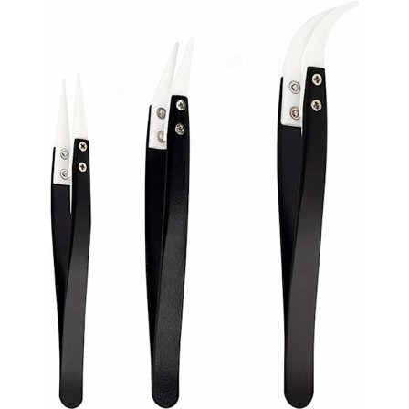 Sæt med 3 loddepincet Keramisk spids varmebestandig 1600°C til reparation af elektroniske enheder, smykker, computerhardware, laboratorielodning