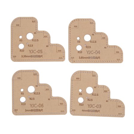 4 stk akrylmaler DIY gjennomsiktig rund linjal stencil skjæreverktøy med beskyttende lag for håndverk